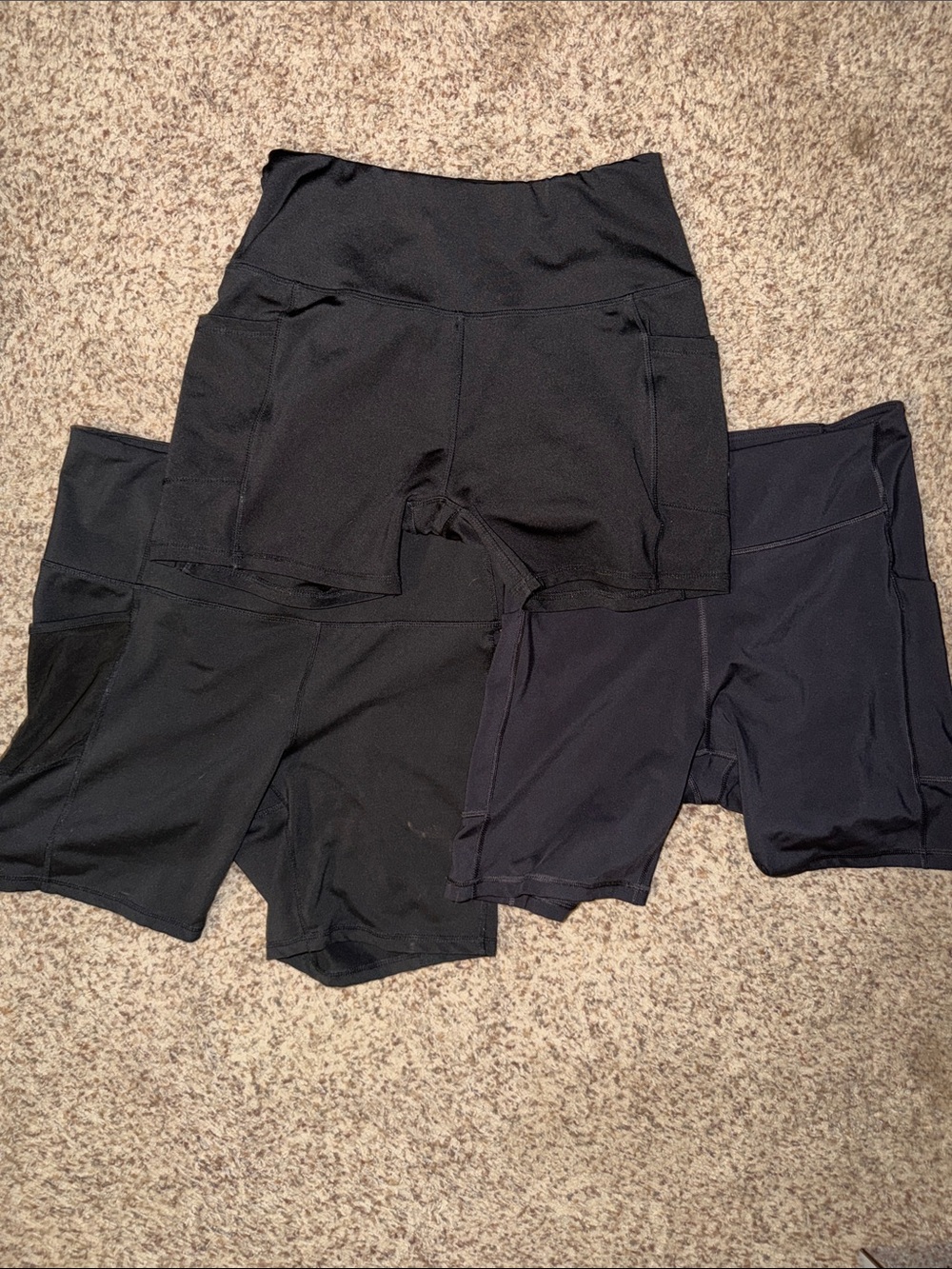3 large thick bike Black High-Waist Athletic Shorts — various brands